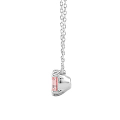 ETERNAL BLUSH COLLECTION 14K WHITE GOLD 1.00CT CUSHION PINK DIAMOND LADIES NECKLACE