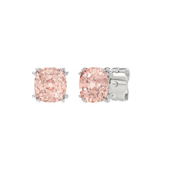 14K WHITE GOLD 2.00CT PINK CUSHION DIAMOND LADIES EARRINGS