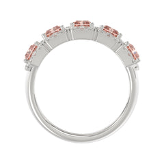 ETERNAL BLUSH COLLECTION 14K WHITE GOLD 3.00CT ROUND/PINK RADIANT DIAMOND LADIES RING
