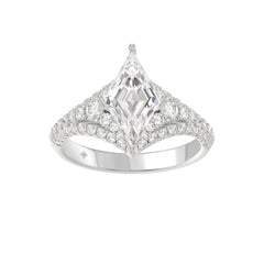 14K WHITE GOLD 2 3/4CT ROUND/LOZENGE DIAMOND LADIES RING