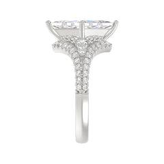 14K WHITE GOLD 3 3/4CT ROUND/PRINCESS DIAMOND LADIES RING