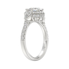 14K WHITE GOLD 2.00CT ROUND/PEAR/OCTAGON STEP CUT DIAMOND LADIES RING