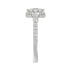 14K WHITE GOLD 2.00CT ROUND/PEAR/OCTAGON STEP CUT DIAMOND LADIES RING