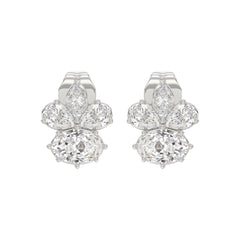 14K WHITE GOLD 1 3/4CT MARQUISE/PEAR/OVAL DIAMOND LADIES EARRINGS