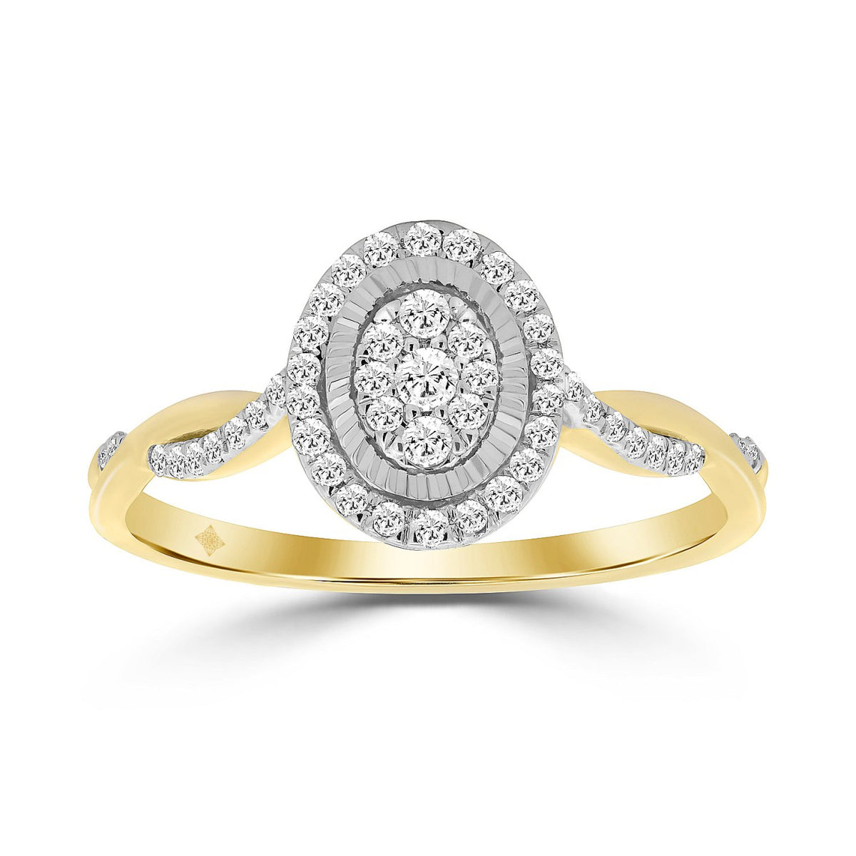 10K YELLOW GOLD 1/5CT ROUND DIAMOND LADIES RING