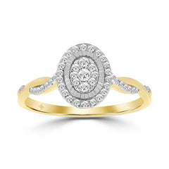 10K YELLOW GOLD 1/5CT ROUND DIAMOND LADIES RING