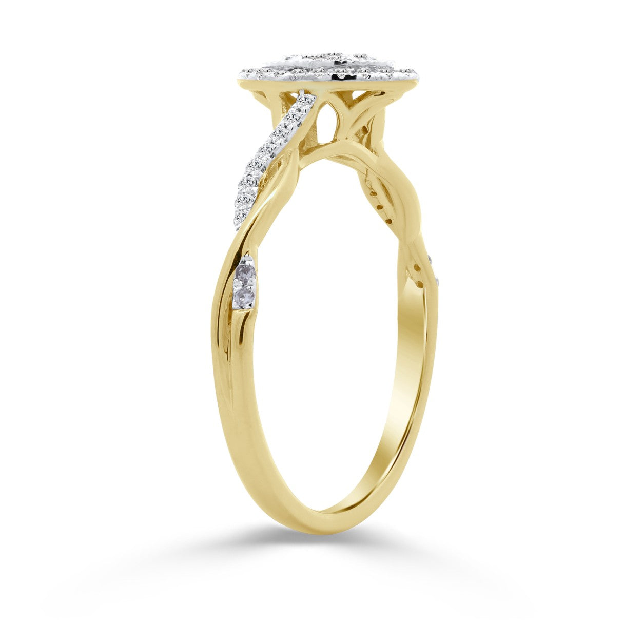 10K YELLOW GOLD 1/5CT ROUND DIAMOND LADIES RING