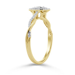 10K YELLOW GOLD 1/5CT ROUND DIAMOND LADIES RING