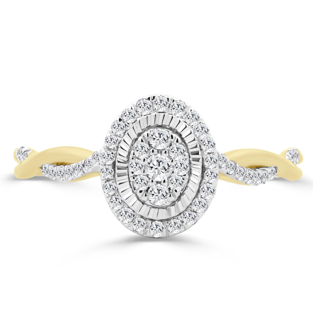 10K YELLOW GOLD 1/5CT ROUND DIAMOND LADIES RING