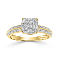 10K YELLOW GOLD 1/5CT ROUND DIAMOND LADIES RING