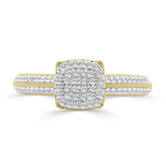 10K YELLOW GOLD 1/5CT ROUND DIAMOND LADIES RING