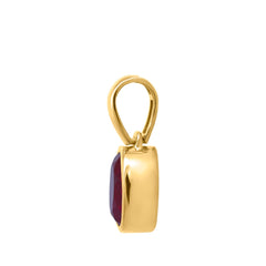 10K YELLOW GOLD 1.00CT OVAL RUBY DIAMOND LADIES PENDANT