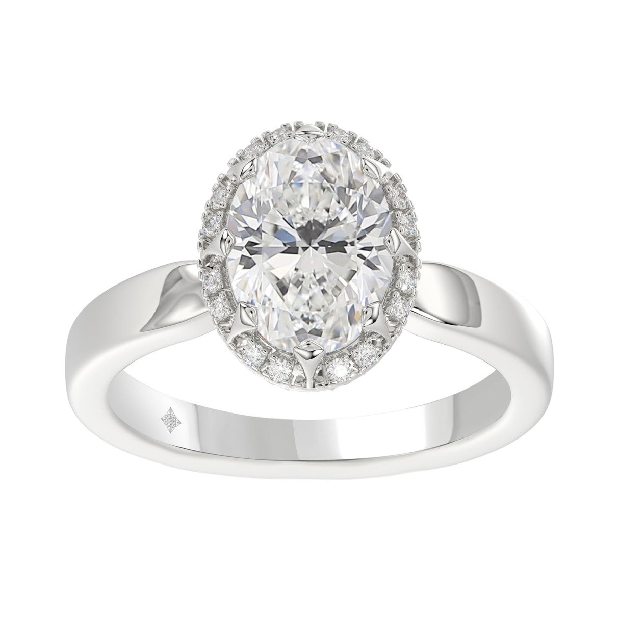 14K WHITE GOLD 2 1/4CT ROUND/OVAL DIAMOND LADIES RING