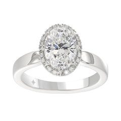14K WHITE GOLD 2 1/4CT ROUND/OVAL DIAMOND LADIES RING
