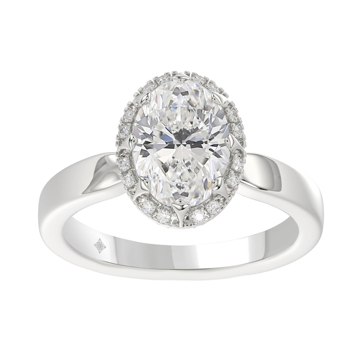 14K WHITE GOLD 2 1/4CT ROUND/OVAL DIAMOND LADIES RING