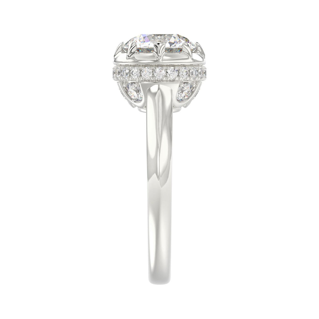14K WHITE GOLD 2 1/2CT ROUND DIAMOND LADIES RING (CENTER STONE ROUND DIAMOND 2CT)