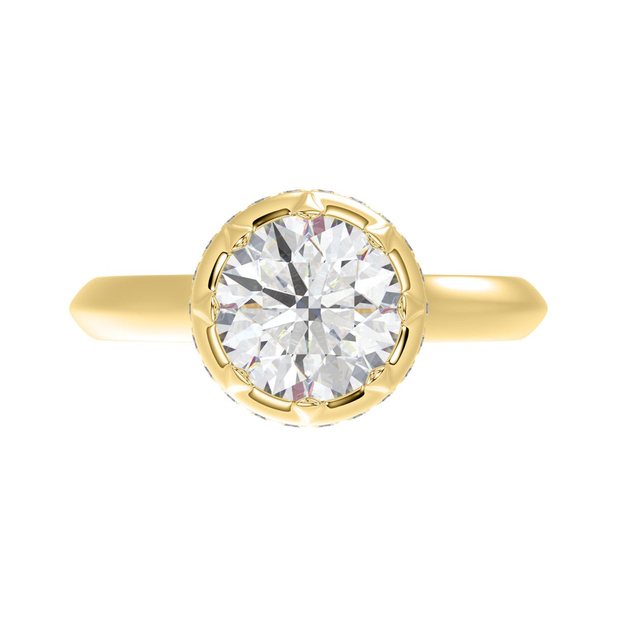 14K YELLOW GOLD 2 1/2CT ROUND DIAMOND LADIES RING (CENTER STONE ROUND DIAMOND 2CT)