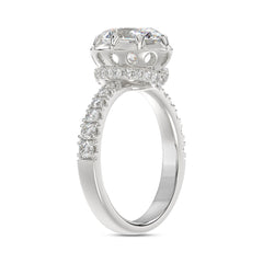 14K WHITE GOLD 2 1/2CT ROUND/OVAL DIAMOND LADIES RING (CENTER STONE OVAL DIAMOND 2CT)