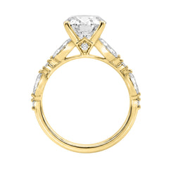 14K YELLOW GOLD 4.00CT ROUND/OVAL/MARQUISE DIAMOND LADIES RING