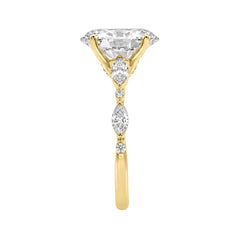 14K YELLOW GOLD 4.00CT ROUND/OVAL/MARQUISE DIAMOND LADIES RING