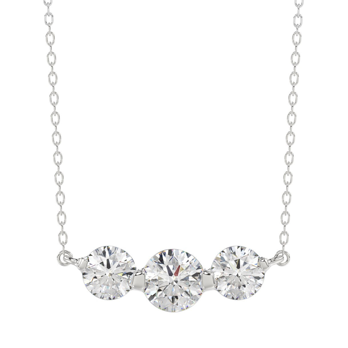 14K WHITE GOLD 3/4CT ROUND DIAMOND LADIES PENDANT WITH CHAIN