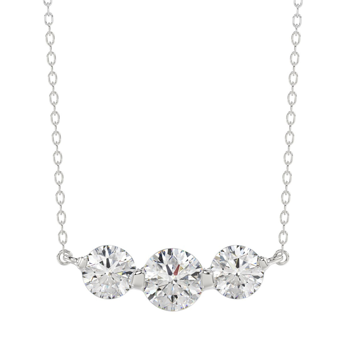 14K WHITE GOLD 3/4CT ROUND DIAMOND LADIES PENDANT WITH CHAIN