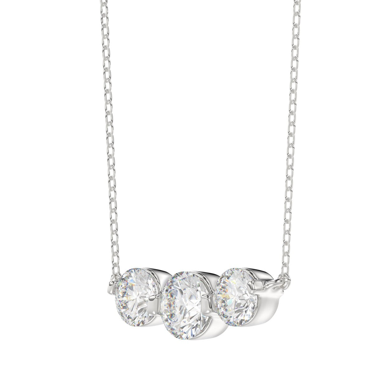 14K WHITE GOLD 3/4CT ROUND DIAMOND LADIES PENDANT WITH CHAIN