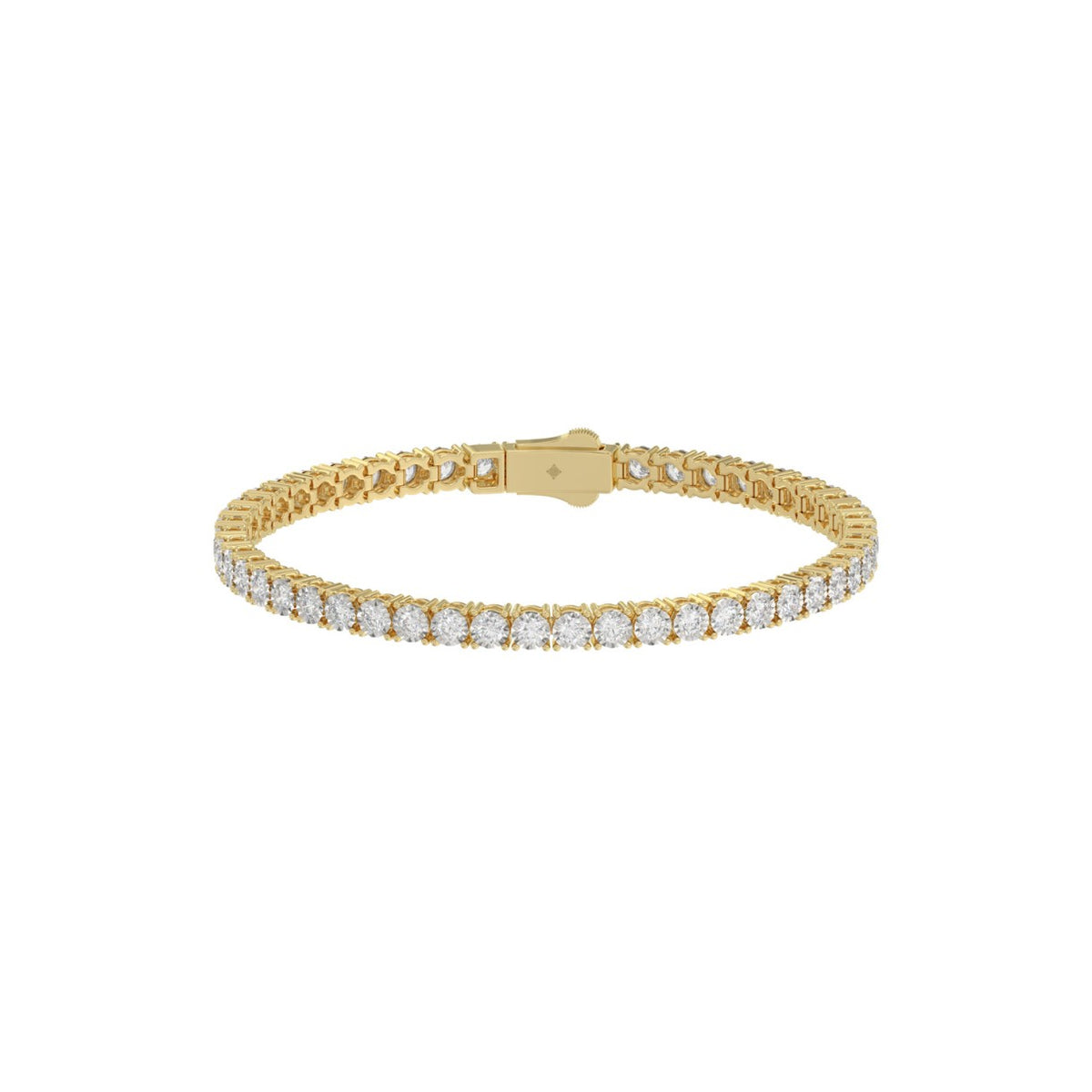 14K YELLOW GOLD 5.00CT ROUND DIAMOND MEN'S TENNIS BRACELET