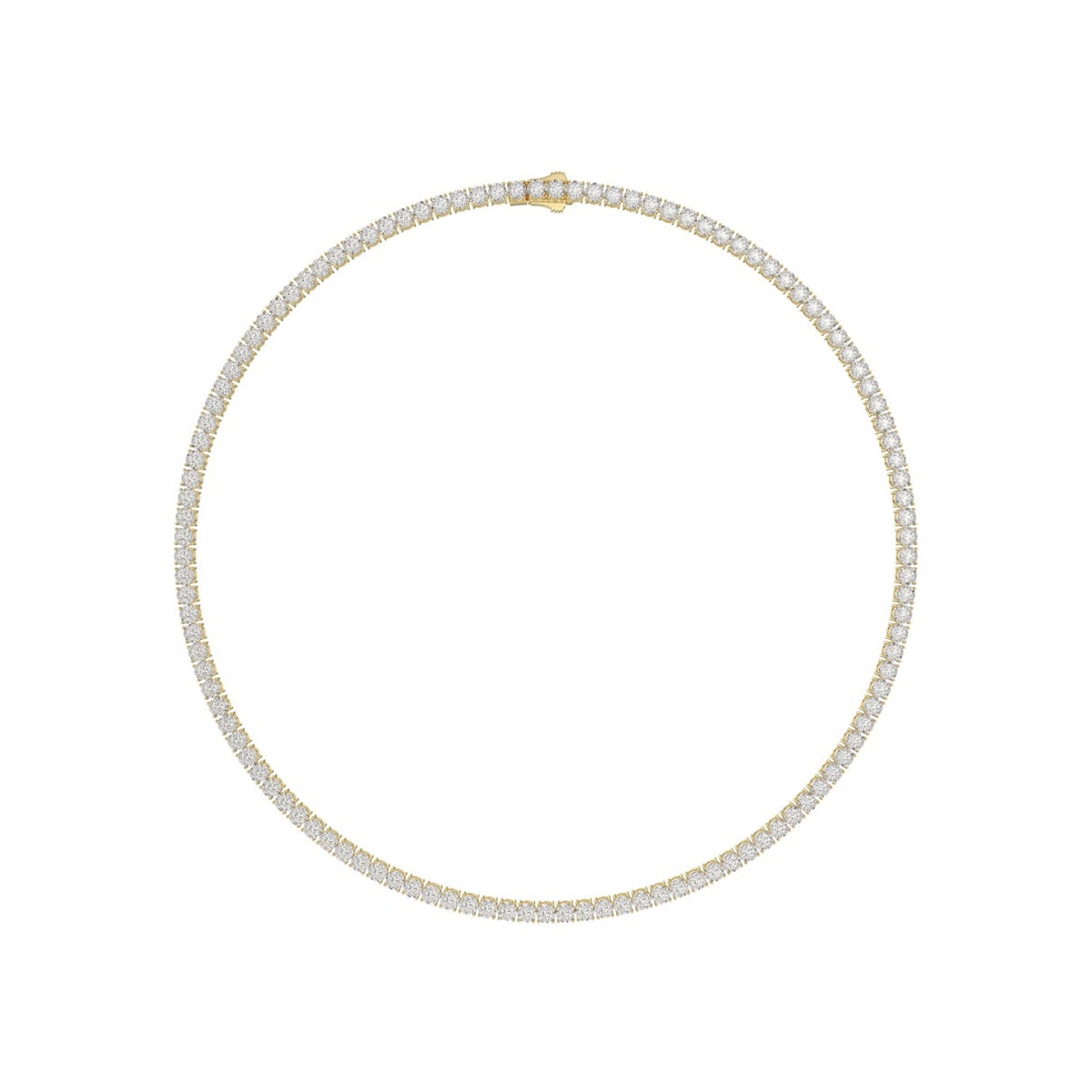 14K YELLOW GOLD 12.00CT ROUND DIAMOND MEN'S NECKLACE