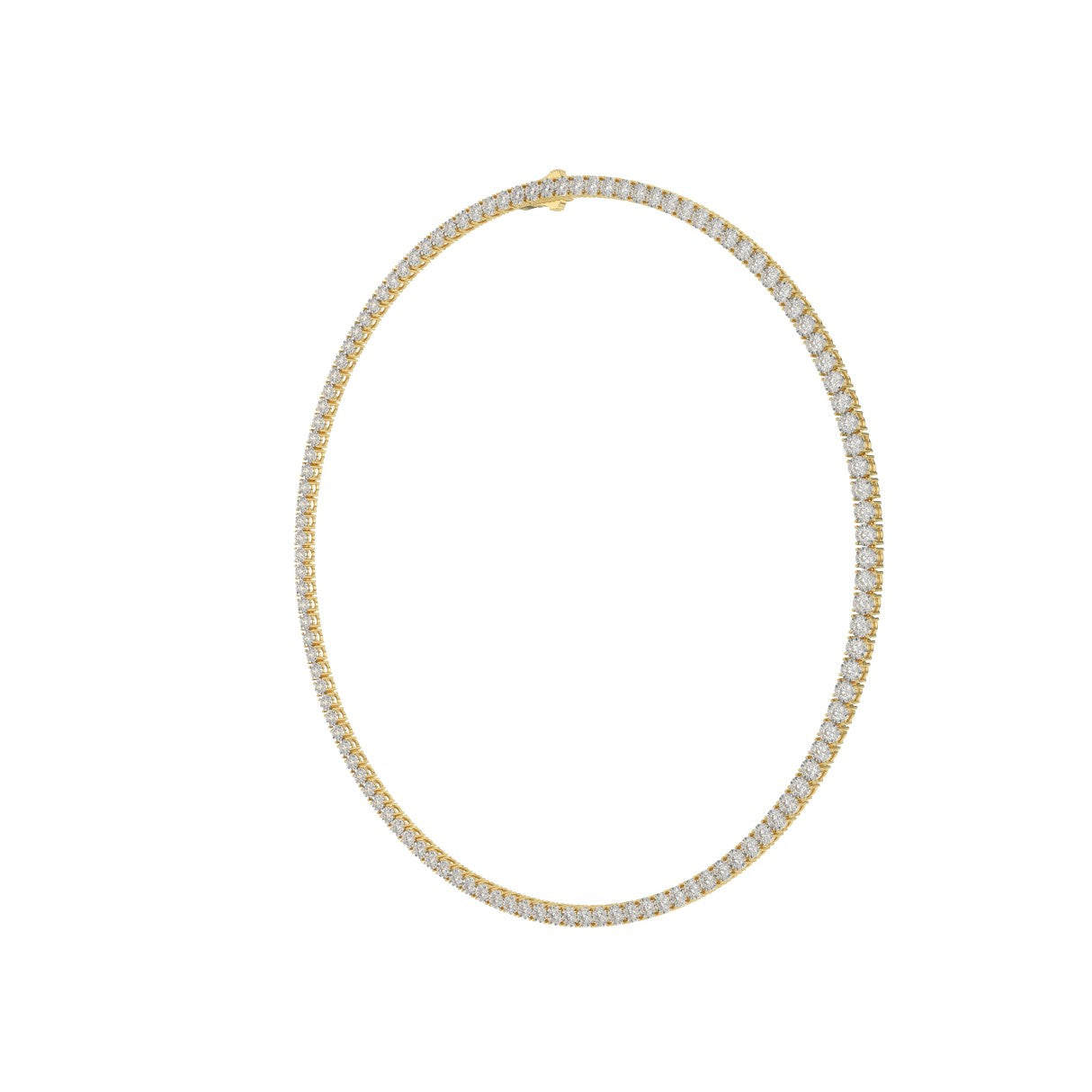 14K YELLOW GOLD 12.00CT ROUND DIAMOND MEN'S NECKLACE