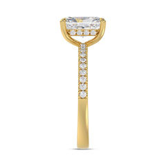 14K YELLOW GOLD 1 3/4CT ROUND/RADIANT DIAMOND LADIES RING (CENTER STONE RADIANT DIAMOND 1 1/2CT)