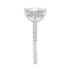 14K WHITE GOLD 3 1/2CT ROUND/RADIANT DIAMOND LADIES RING (CENTER STONE RADIANT DIAMOND 3CT)