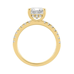 14K YELLOW GOLD 3 1/2CT ROUND/RADIANT DIAMOND LADIES RING (CENTER STONE RADIANT DIAMOND 3CT)