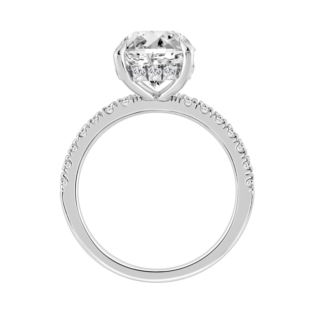 14K WHITE GOLD 3 1/2CT ROUND DIAMOND LADIES RING (CENTER STONE ROUND DIAMOND 3CT)