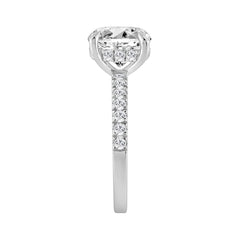 14K WHITE GOLD 3 1/2CT ROUND DIAMOND LADIES RING (CENTER STONE ROUND DIAMOND 3CT)