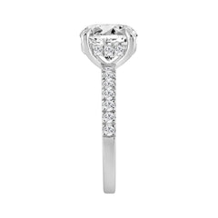 14K WHITE GOLD 3 1/2CT ROUND DIAMOND LADIES RING (CENTER STONE ROUND DIAMOND 3CT)