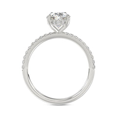 14K WHITE GOLD 1 3/4CT ROUND/OVAL DIAMOND LADIES RING (CENTER STONE OVAL DIAMOND 1 1/2CT)