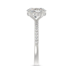 14K WHITE GOLD 1 3/4CT ROUND/OVAL DIAMOND LADIES RING (CENTER STONE OVAL DIAMOND 1 1/2CT)