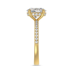 14K YELLOW GOLD 1 3/4CT ROUND/OVAL DIAMOND LADIES RING (CENTER STONE OVAL DIAMOND 1 1/2CT)