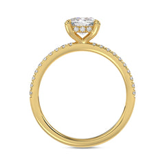 14K YELLOW GOLD 1 3/4CT ROUND/CUSHION DIAMOND LADIES RING (CENTER STONE CUSHION DIAMOND 1 1/2CT)