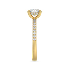 14K YELLOW GOLD 1 3/4CT ROUND/CUSHION DIAMOND LADIES RING (CENTER STONE CUSHION DIAMOND 1 1/2CT)