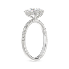14K WHITE GOLD 1 3/4CT ROUND/PEAR DIAMOND LADIES RING (CENTER STONE PEAR DIAMOND 1 1/2CT)