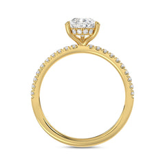 14K YELLOW GOLD 1 3/4CT ROUND/PEAR DIAMOND LADIES RING (CENTER STONE PEAR DIAMOND 1 1/2CT)