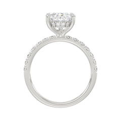14K WHITE GOLD 3 1/2CT ROUND/PEAR DIAMOND LADIES RING (CENTER STONE PEAR DIAMOND 3CT)