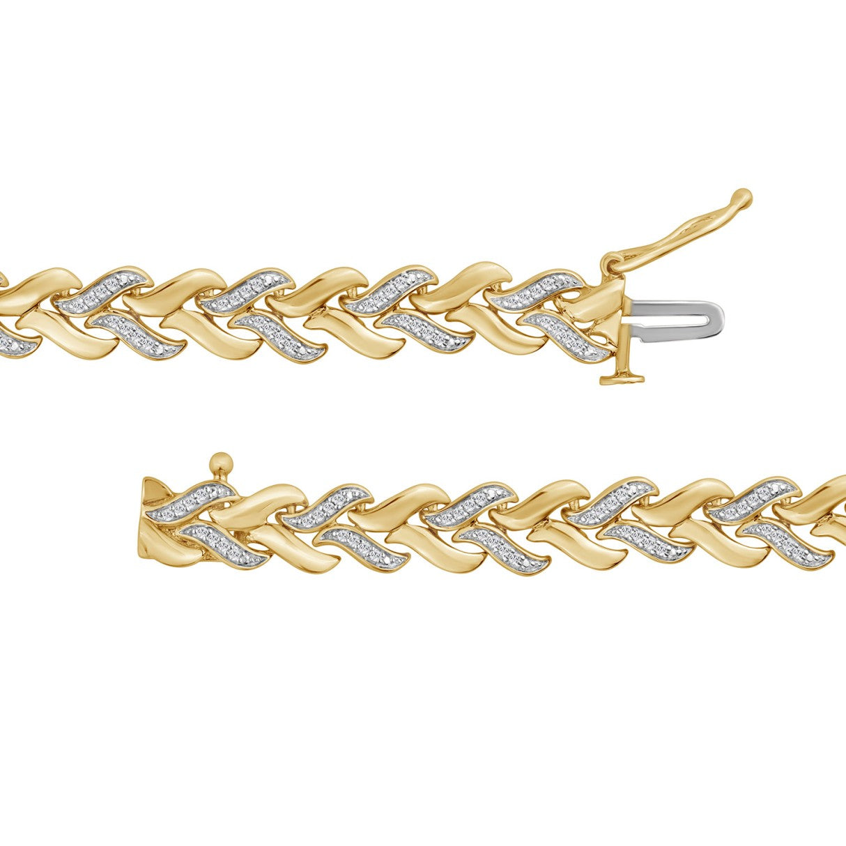 STERLING SILVER YELLOW 1/3CT ROUND DIAMOND LADIES BRACELET
