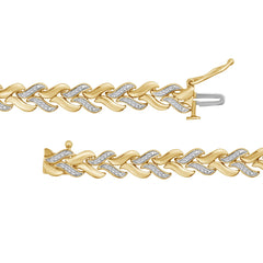 STERLING SILVER YELLOW 1/3CT ROUND DIAMOND LADIES BRACELET