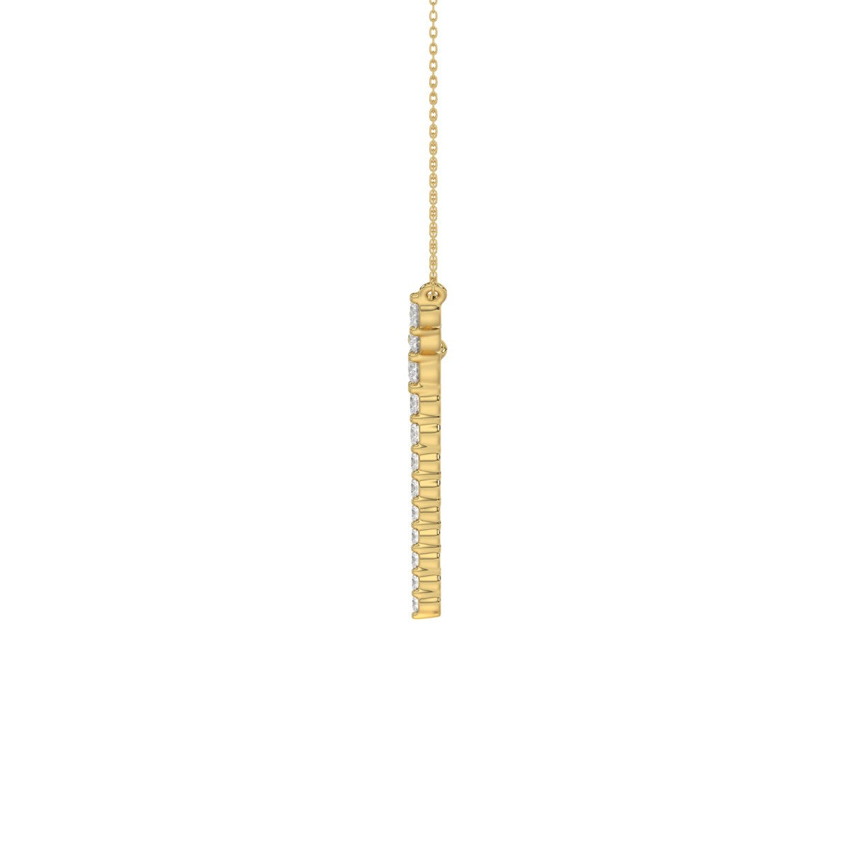 10K Yellow Gold 1/3Ct Round Diamond Y Shape Necklace Elegant Women Fine Jewelry (Color F-G -Clarity Vs1/Vs2)