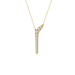 10K Yellow Gold 1/3Ct Round Diamond Y Shape Necklace Elegant Women Fine Jewelry (Color F-G -Clarity Vs1/Vs2)