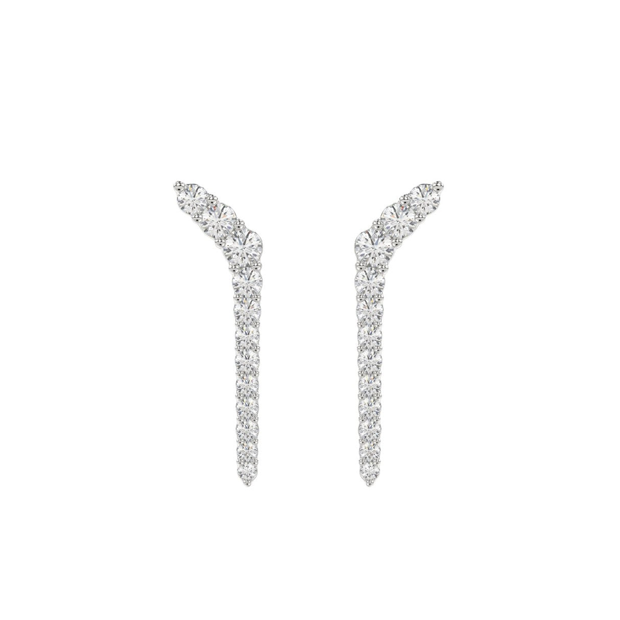 14K WHITE GOLD 1/2CT ROUND DIAMOND LADIES EARRINGS