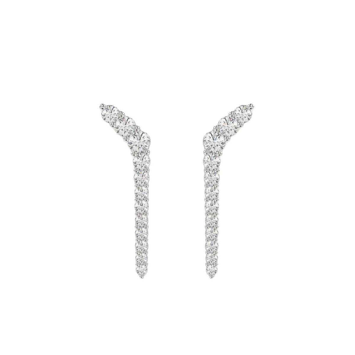 14K WHITE GOLD 1/2CT ROUND DIAMOND LADIES EARRINGS
